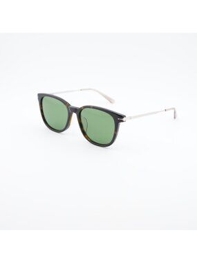 Montblanc MB0304SA 002 Sunglasses Havana Square Frame, Green Lenses